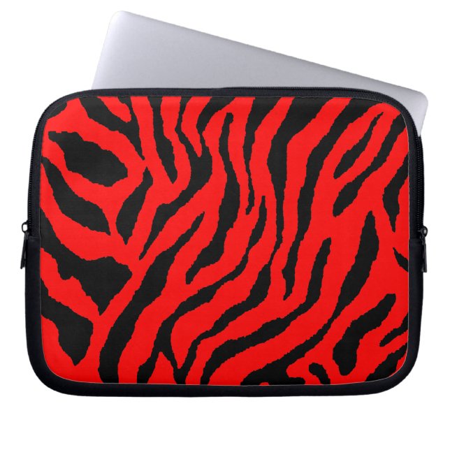 Corey Tiger 80s Neon Tiger Print Laptop Sleeve (Voorkant)