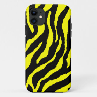 Corey Tiger 80s Neon Tiger Stripes (geel) iPhone 11 Hoesje