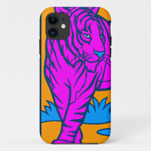 Corey Tiger 80s Neon Tijger (Roze) iPhone 11 Hoesje