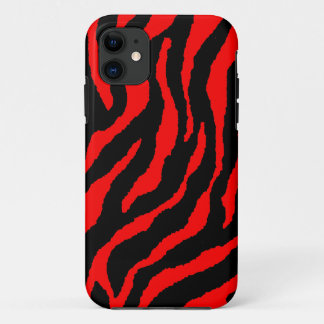 Corey Tiger 80s Neon Tijgerstrepen (Rood) iPhone 11 Hoesje