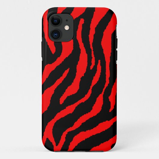 Corey Tiger 80s Neon Tijgerstrepen (Rood) Case-Mate iPhone Case (Achterkant)