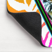 Corey Tiger 80s  Neon Triangles Tiger Face Muismat (Hoek)