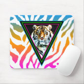 Corey Tiger 80s  Neon Triangles Tiger Face Muismat (Met muis)