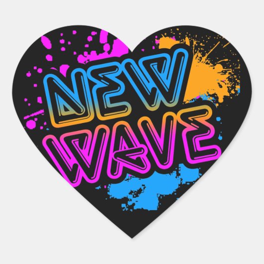 Corey Tiger 80s New Wave Neon Splatter Hart Sticker (Voorkant)