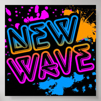 Corey Tiger 80s  New Wave Neon Splatter Poster