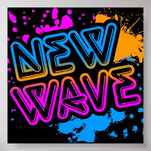 Corey Tiger 80s  New Wave Neon Splatter Poster (Voorkant)