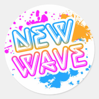 Corey Tiger 80s New Wave Neon Splatter Ronde Sticker