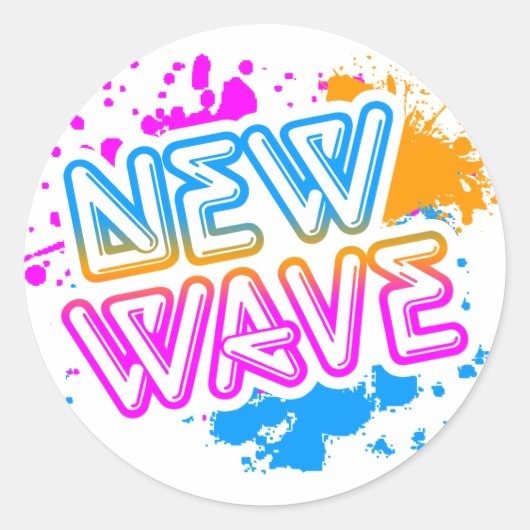Corey Tiger 80s  New Wave Neon Splatter Ronde Sticker (Voorkant)