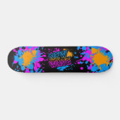 Corey Tiger 80s New Wave Neon Splatter Skateboard (Horizontaal)