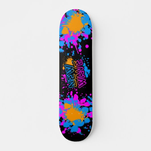 Corey Tiger 80s New Wave Neon Splatter Skateboard (Voorkant)