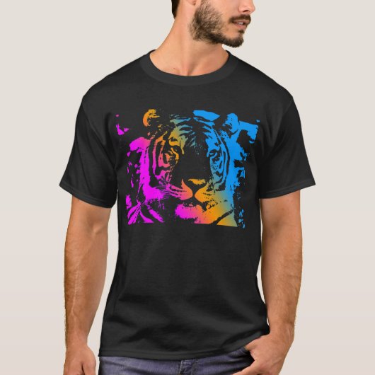 Corey Tiger 80's New Wave Tiger Face T-shirt (Voorkant)