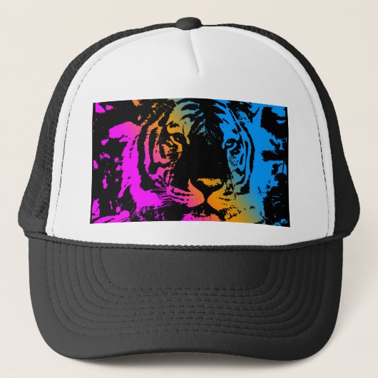 COREY TIGER 80'S NEW WAVE TIGER GEZICHT TRUCKER PET (Voorkant)