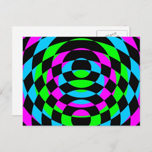 Corey Tiger 80's  Op Art Briefkaart (Voorkant / Achterkant)
