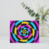 Corey Tiger 80's Op Art Briefkaart (Staand voorkant)