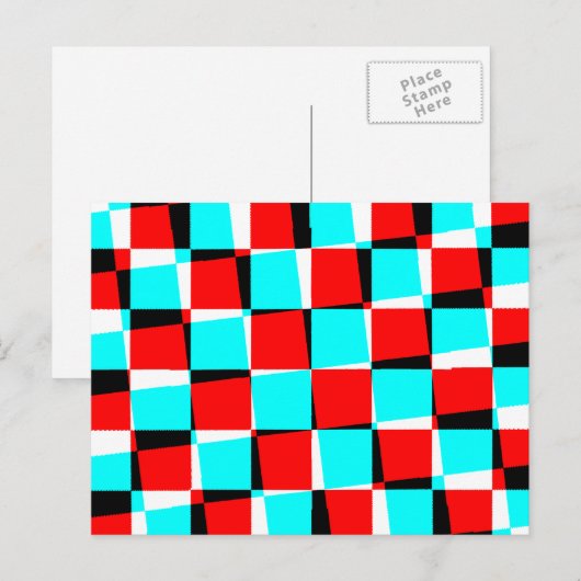 Corey Tiger 80's  Op Art Briefkaart (Voorkant / Achterkant)