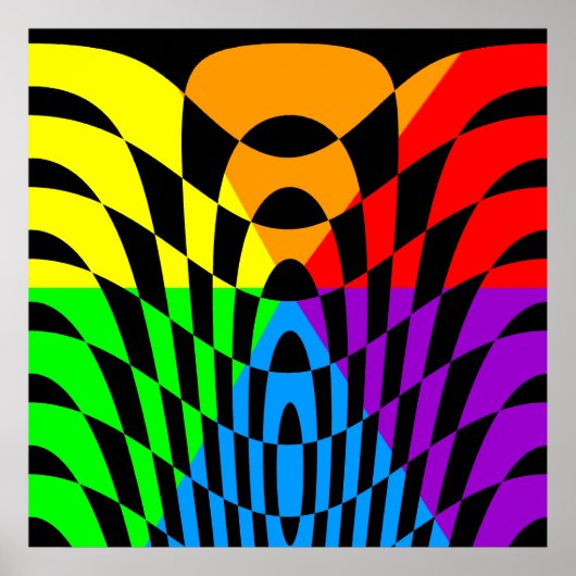 Corey Tiger 80's Op Art Poster (Voorkant)