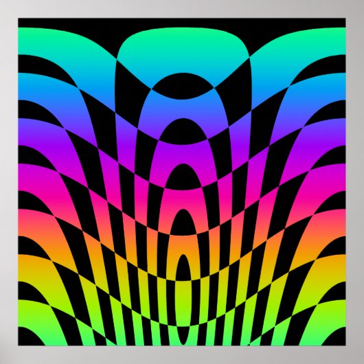 Corey Tiger 80's  Op Art Poster (Voorkant)
