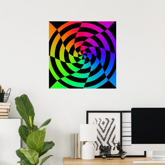 Corey Tiger 80's Op Art Poster (Thuiskantoor)