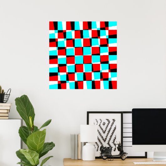 Corey Tiger 80's Op Art Poster (Thuiskantoor)