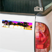 Corey Tiger 80's Palm Trees Sunset Bumpersticker (Op Truck)