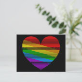 Corey Tiger 80s Rainbow Stripe Heart Briefkaart (Staand voorkant)