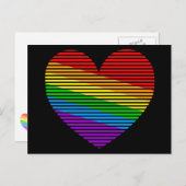Corey Tiger 80s Rainbow Stripe Heart Briefkaart (Voorkant / Achterkant)