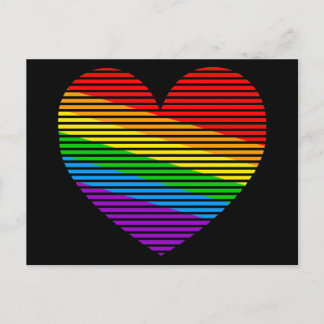 Corey Tiger 80s Rainbow Stripe Heart Briefkaart