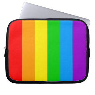 Corey Tiger 80s Rainbow Stripes Vlag Laptop Sleeve