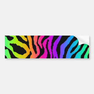 Corey Tiger 80s Rainbow Tiger Stripes Bumpersticker
