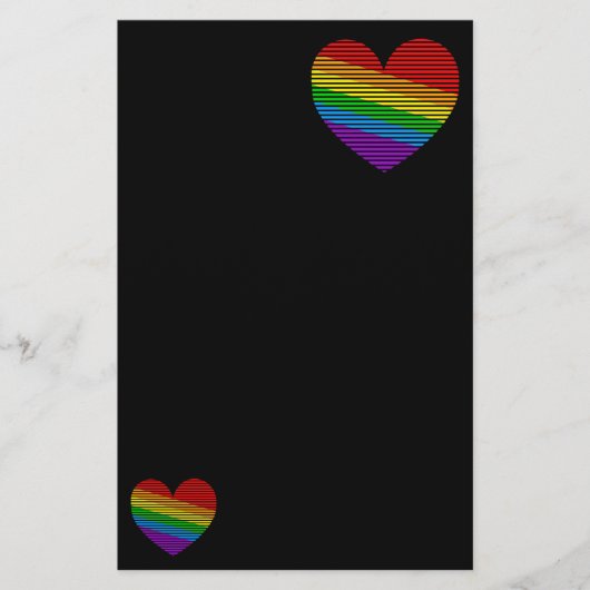 Corey Tiger 80s Regenboog Streep Hart Briefpapier (Voorkant)