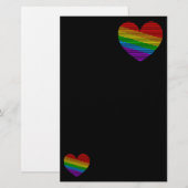Corey Tiger 80s Regenboog Streep Hart Briefpapier (Voorkant / Achterkant)