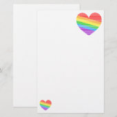 Corey Tiger 80s Regenboog Streep Hart Briefpapier (Voorkant / Achterkant)