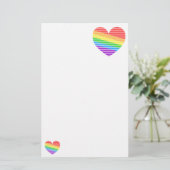 Corey Tiger 80s Regenboog Streep Hart Briefpapier (Staand voorkant)