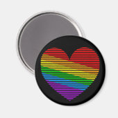 Corey Tiger 80s Regenboog Streep Hart Magneet (Voorkant / Achterkant)