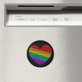 Corey Tiger 80s Regenboog Streep Hart Magneet (Insitu (Vaatwasser))