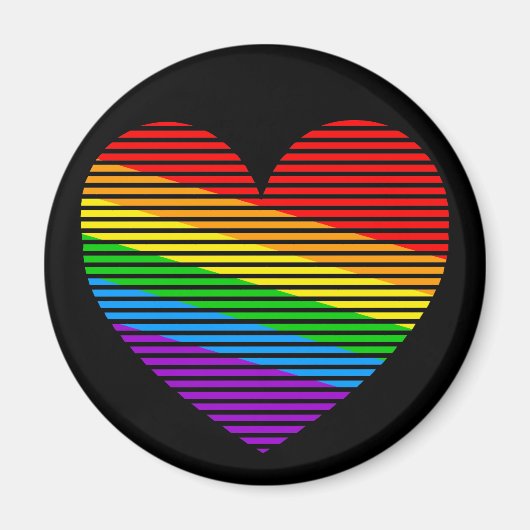 Corey Tiger 80s Regenboog Streep Hart Magneet (Voorkant)
