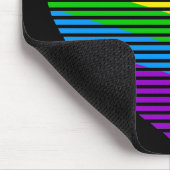 Corey Tiger 80s Regenboog Streep Hart Muismat (Hoek)