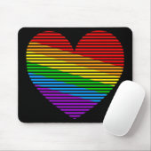Corey Tiger 80s Regenboog Streep Hart Muismat (Met muis)