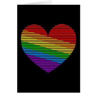 Corey Tiger 80s Regenboog Streep Hart Notitiekaart