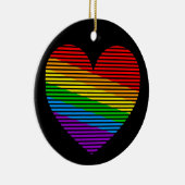 Corey Tiger 80s Regenboog Streep Hart Ornament (Rechts)