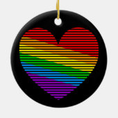 Corey Tiger 80s Regenboog Streep Hart Ornament (Achterkant)