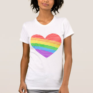 Corey Tiger 80s Regenboog Streep Hart Shirt