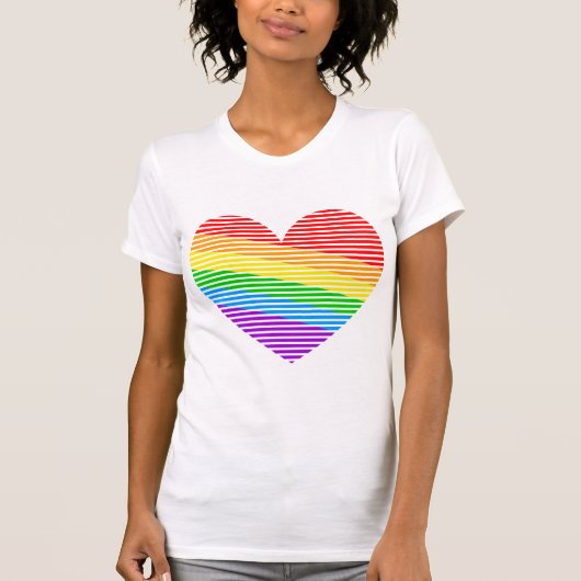 Corey Tiger 80s Regenboog Streep Hart Shirt (Voorkant)