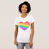 Corey Tiger 80s Regenboog Streep Hart Shirt (Voorkant volledig)