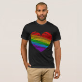 Corey Tiger 80s Regenboog Streep Hart Shirt (Voorkant volledig)