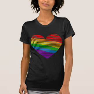 Corey Tiger 80s Regenboog Streep Hart Shirt