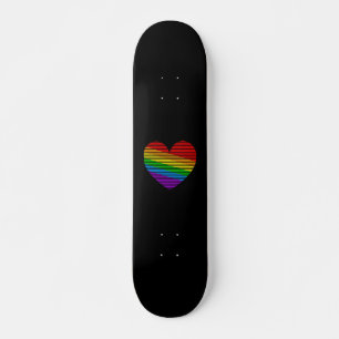 Corey Tiger 80s Regenboog Streep Hart Skateboard