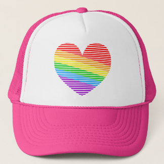 Corey Tiger 80s Regenboog Streep Hart Trucker Hoed Pet