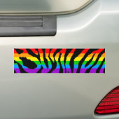 Corey Tiger 80s Regenboog Tijger Strepen Bumpersticker (Op auto)