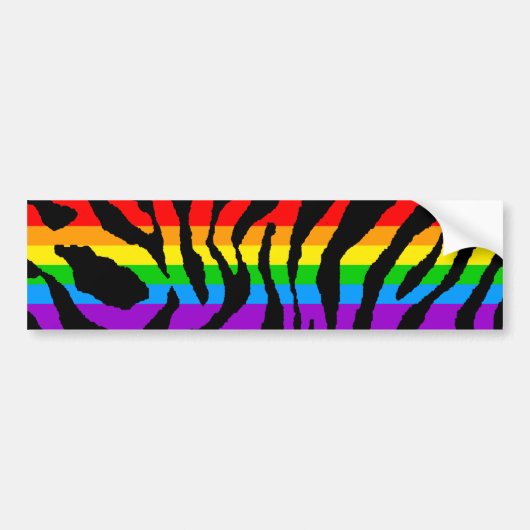 Corey Tiger 80s Regenboog Tijger Strepen Bumpersticker (Voorkant)